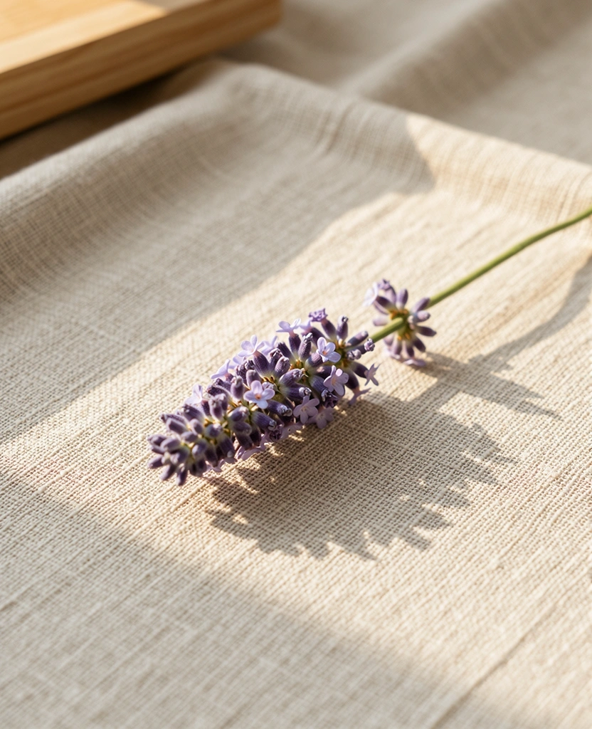 Lavendel auf Leinenstoff